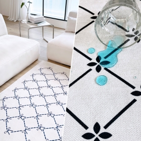 로맨틱 타일 패턴 이지케어 방수 러그